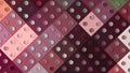 Colorful flashing cubes with dots. Motion. Colorful squares with dots blink in different colors. Rotating background of
