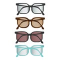 Colorful flat glasses set.