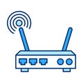 Modem Device Flat Colored Icon for Internet Connection and Network Communication Royalty Free Stock Photo
