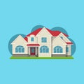 Colorful Flat Residential House. Vector illustration