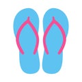 Colorful flip flops. Beach slippers. Sandals. Vector icon isolated on white Royalty Free Stock Photo