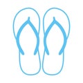 Colorful flip flops. Beach slippers. Sandals. Vector icon isolated on white