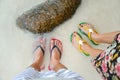 Colorful flipflop sandals Royalty Free Stock Photo