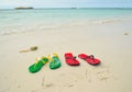 Colorful flipflop sandals Royalty Free Stock Photo