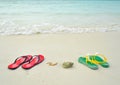 Colorful flipflop sandals Royalty Free Stock Photo