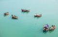 Colorful floating boats near Skala du Port.