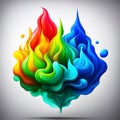 Colorful floating smoke illustration created with AI generator Royalty Free Stock Photo