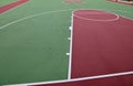 Colorful Floor volleyball, futsal, basketball, badminton court within the gym of the school and universities. Royalty Free Stock Photo