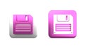 Colorful Floppy disk for computer data storage icon isolated on white background. Diskette sign. Square button. 3D
