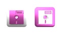 Colorful Floppy disk in the 5.25-inch icon isolated on white background. Floppy disk for computer data storage. Diskette