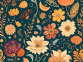 Colorful floral background with paper cut flowers and leaves. 3d illustration