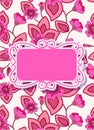 Colorful floral card with banner Royalty Free Stock Photo