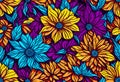 Colorful Floral Design Abstract Clipart