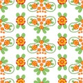 Colorful Floral Folk Vector Seamless Pattern
