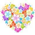 Colorful floral heart