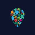 Colorful floral logo design template shape pointer