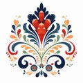 Colorful Floral Ornament With Polish Folklore And Mexican Style