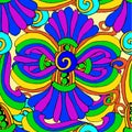 Colorful floral pattern drawing