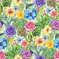 Colorful floral pattern with flowers Royalty Free Stock Photo