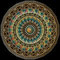 Colorful floral round mandala pattern. Vector ornamental background. Vintage 3d ornaments. Ethnic tribal style design with circle Royalty Free Stock Photo