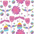 Colorful floral seamless pattern and seamless pattern in swatch menu, image