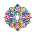 Colorful floral sticker isolated on a white background. AI-generated. Royalty Free Stock Photo