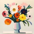 Colorful Floral Still-life In The Style Of Matisse Royalty Free Stock Photo