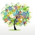 Colorful floral tree