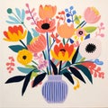 Colorful Floral Wooden Print Inspired By Victor Mosquera And Tracie Grimwood