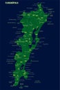 Colorful Florianopolis Island Map, Brazil