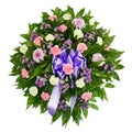 Colorful flower arrangement wreath for funerals Royalty Free Stock Photo