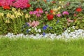 Backyard flower garden of residential house