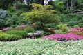 Colorful flower beds in the Butchart Garden on Vancouver Island, British Columbia, Canada Royalty Free Stock Photo