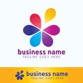 Colorful Flower Shamrock or Blossom Logo Template