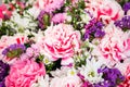 Colorful flower bouquet arrangement in round shape of carnation Royalty Free Stock Photo