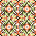 Colorful flower bunch outline ornamental pattern design