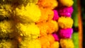 Colorful flower chain in the market of bombay