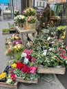 Florist shop sidewalk display on rue Lepic, Montmartre, Paris, France Royalty Free Stock Photo