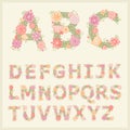 Colorful flower font