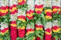 Colorful flower garlands background