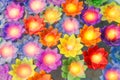 Colorful flower light candle float in the water Royalty Free Stock Photo