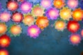 Colorful flower light candle float in the water Royalty Free Stock Photo