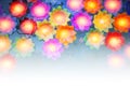 Colorful flower light candle float in the water Royalty Free Stock Photo