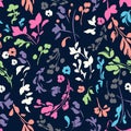 Colorful flower print - seamless background