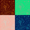 Colorful flower seamless patterns