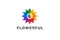 Colorful flower spectrum logo