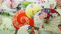 Colorful flower umbrella background picture.