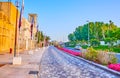 Colorful flowers on Al Seef street, Dubai, UAE