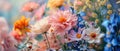 Colorful Flowers Arranged On A Soft Pastel Background, Bringing Joy Royalty Free Stock Photo