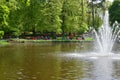 Colorful flowers and blossom in dutch spring garden Keukenhof Royalty Free Stock Photo